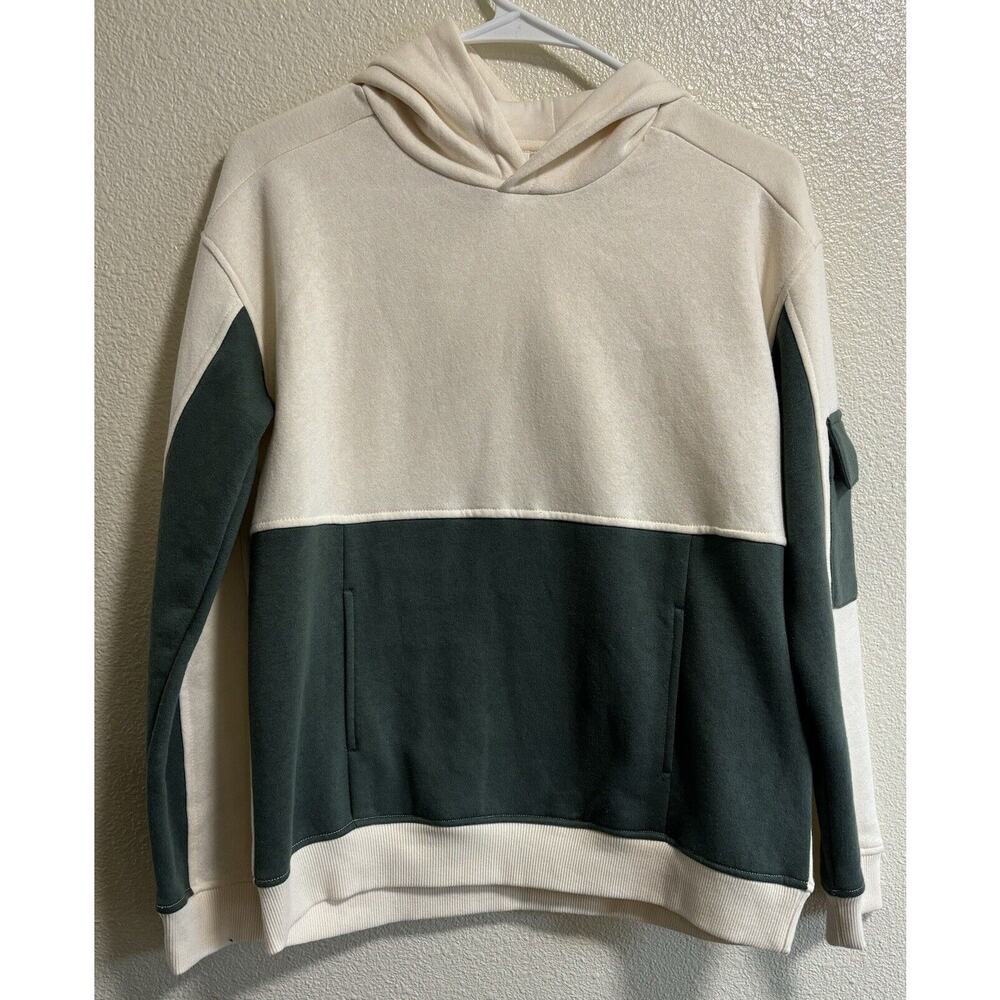 Color Block Hooded Sweatshirt Long Sleeve Fleece Lined Soft Boys Size XL 14-16
